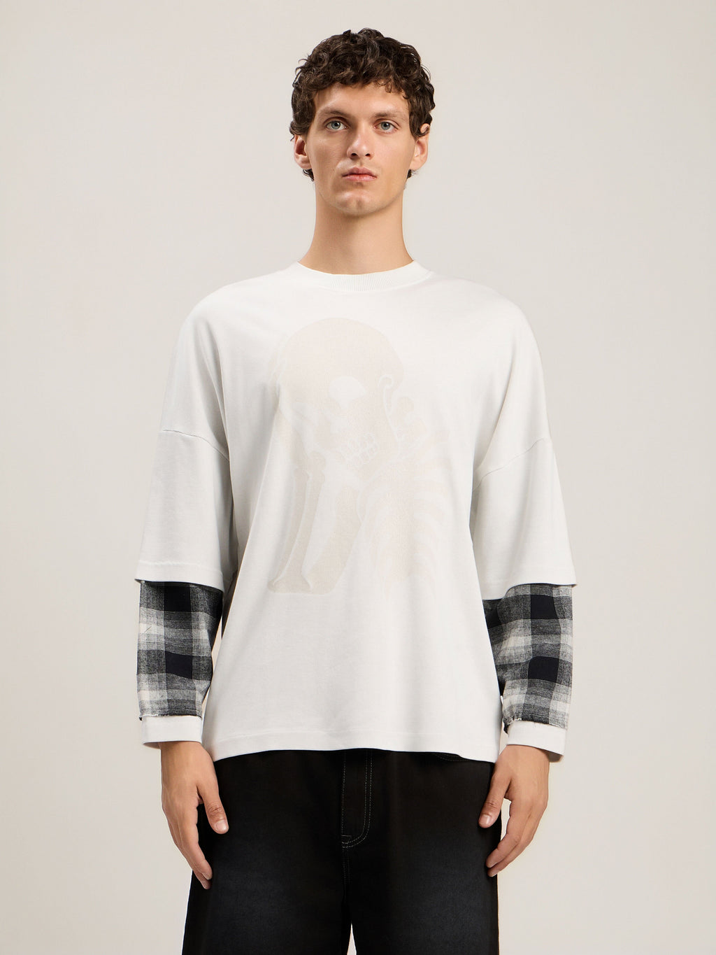 Skull Double Long-Sleeved Shirt